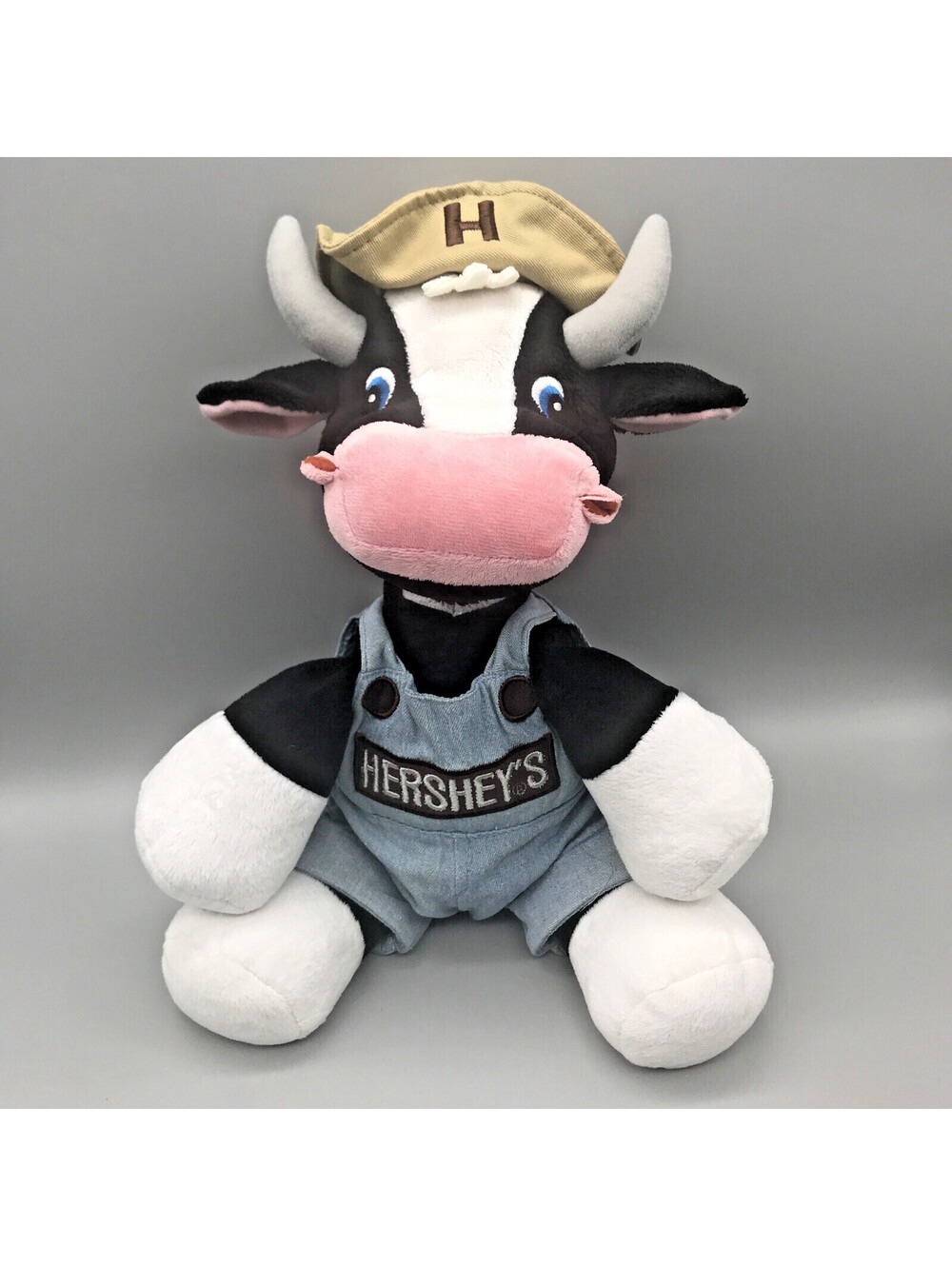 Hershey's Plush Cow Chocolate Company  12" Stuffed Holstein Overalls Hat
